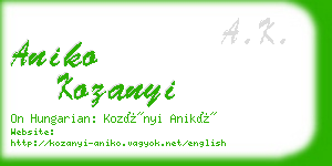 aniko kozanyi business card